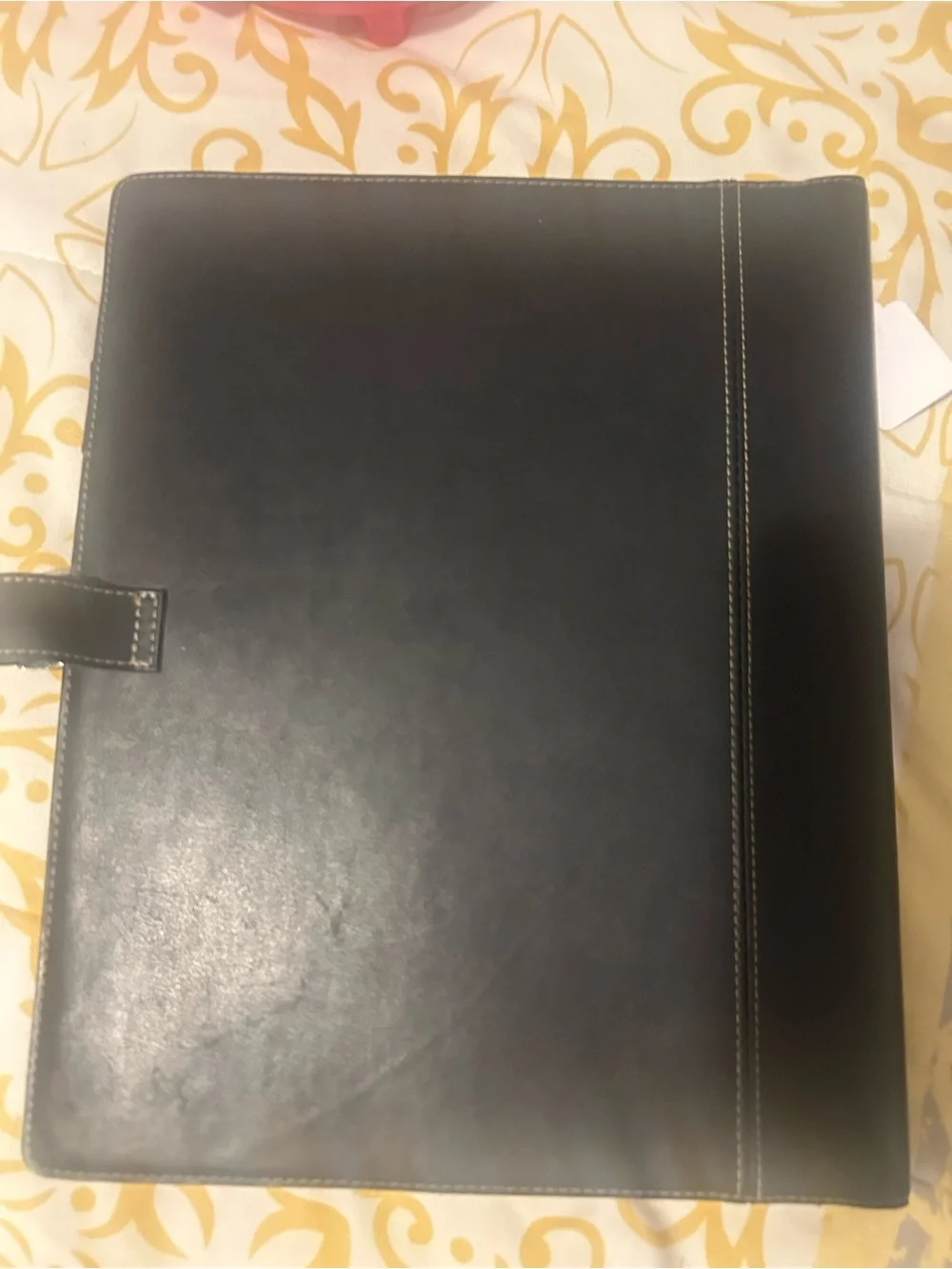 At-a-Glance Black Leather Portfolio Folio with Buckle Closure